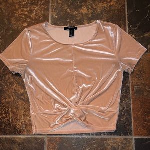 Forever 21 pink velvet crop top